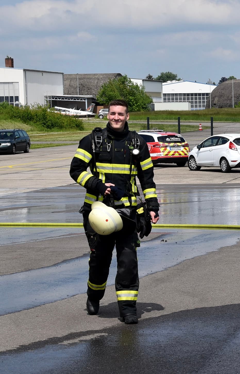 Marcel Schumacher im Einsatz bei der Freiwilligen Feuerwehr